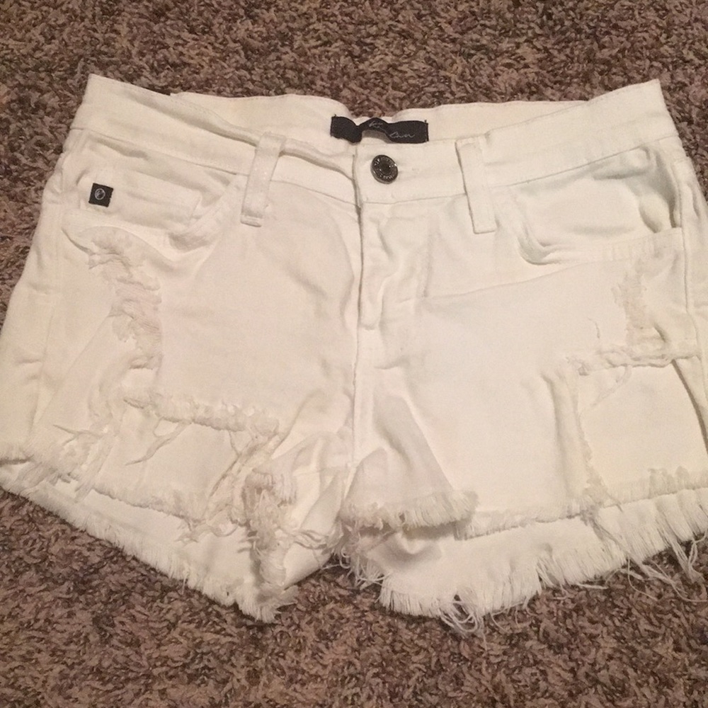 KanCan White Denim Shorts